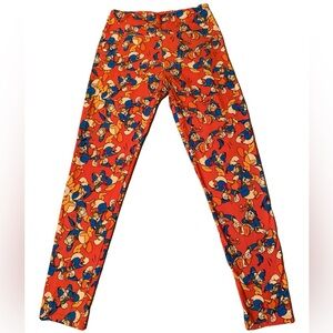 LuLaRoe Orange Donald Duck Leggings one size